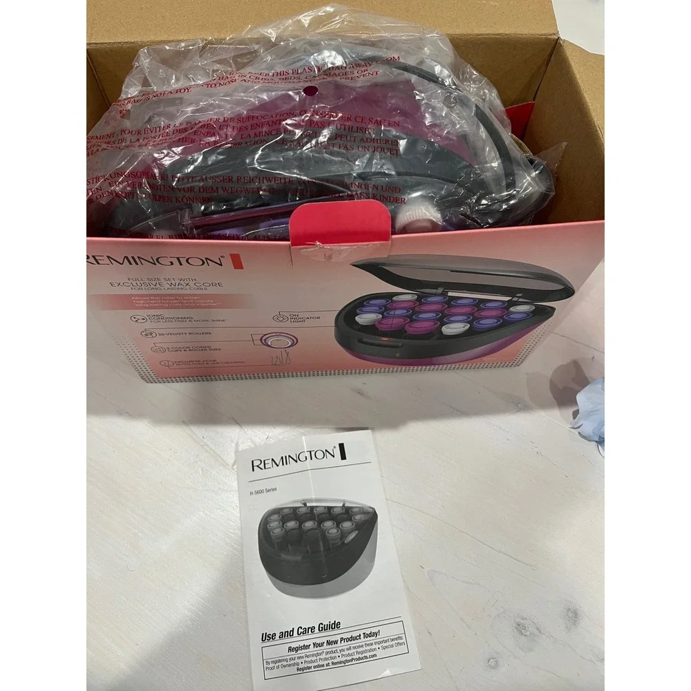 Remington H5600 Series Full‎ Set Wax Core Hair Rollers 20 Rollers Velvety